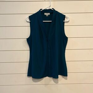 Calvin Klein Sleeveless Pleat V-Neck Cami Top